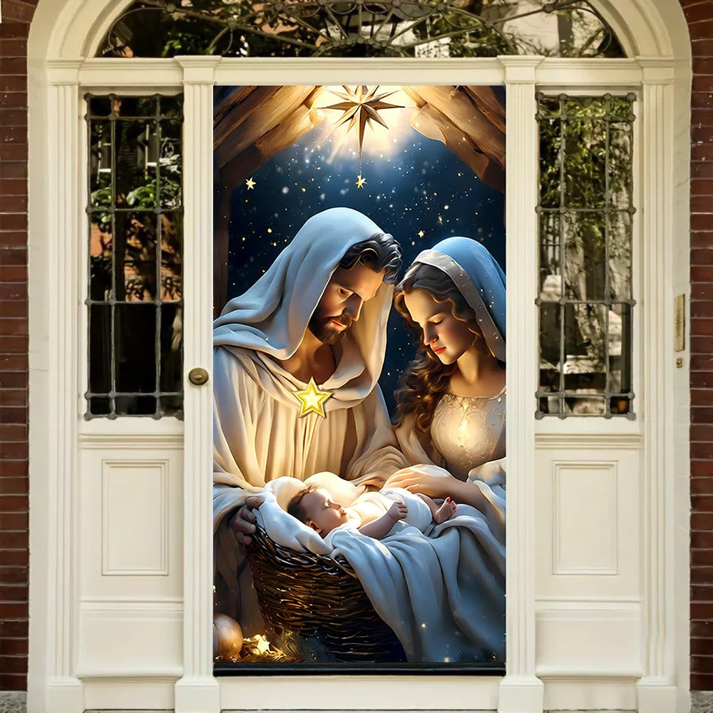 Christianartworkshop Türvorhang „Göttliche Geburt Christi“: Schaffen Sie einen weihnachtlichen, heiligen Raum zu Hause - image 2