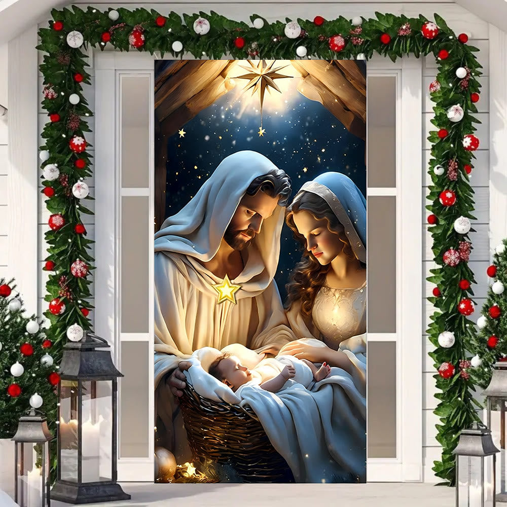 Christianartworkshop Türvorhang „Göttliche Geburt Christi“: Schaffen Sie einen weihnachtlichen, heiligen Raum zu Hause - image 3