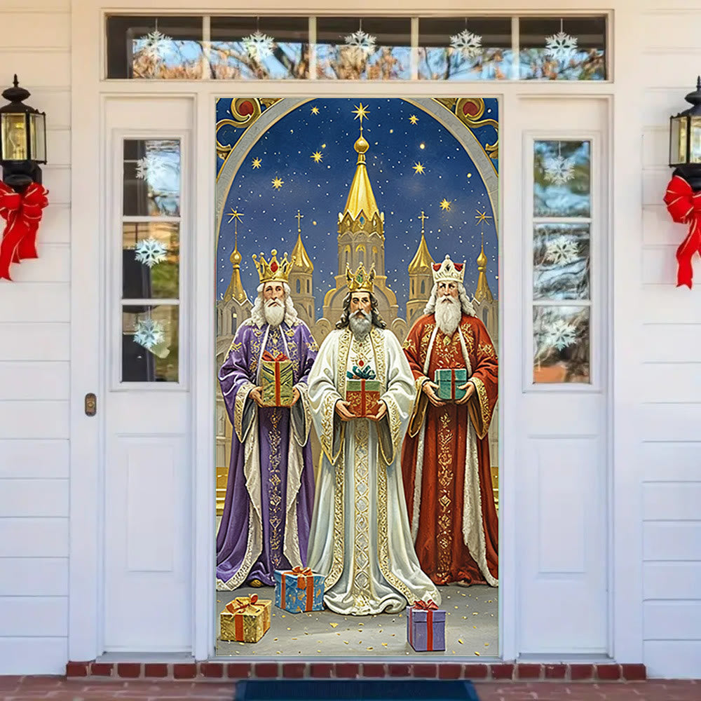 Christliche Kunstwerkstatt: Türvorhang „Heilige Drei Könige“ – Weihnachtsglaube & Festlicher Segen - image 1