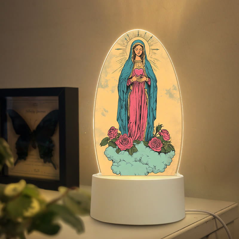Christianartworkshop Künstlerische Jungfrauenverehrungs-Nachtlampe: Verschiedene Stile & Heilige Bedeutung - C - image 2