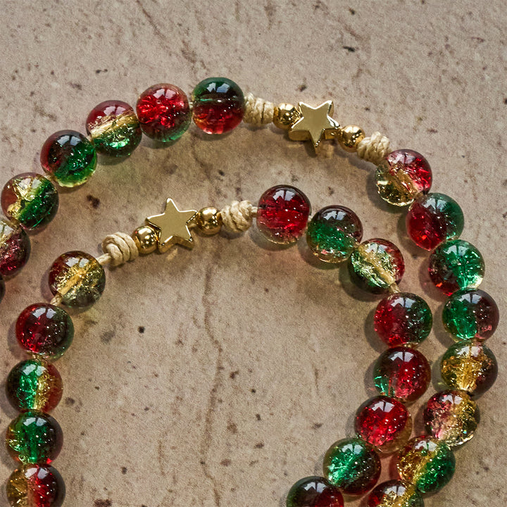 Weihnachtsrosenkranz aus Glasperlen von Christianartworkshop: Medaille Unserer Lieben Frau von Guadalupe & Goldenes Kruzifix - image 9