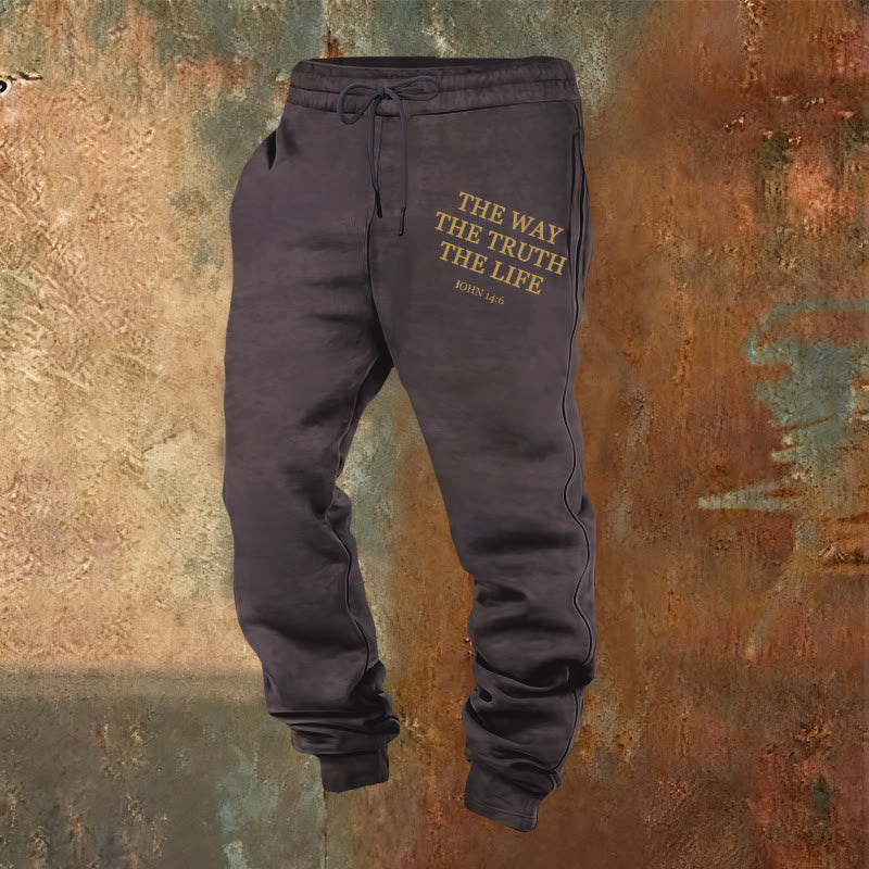 Christianartworkshop Glaube in Bewegung Johannes 14,6 Zitat Jogginghose: Lebe das Versprechen - Dunkelgrau - 2XL - image 20