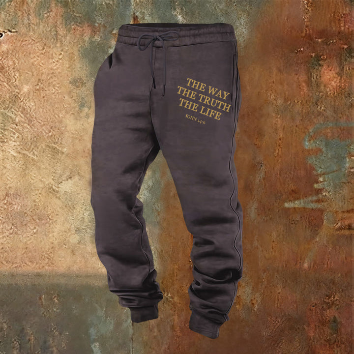 Christianartworkshop Glaube in Bewegung Johannes 14,6 Zitat Jogginghose: Lebe das Versprechen - Dunkelgrau - 2XL - image 20