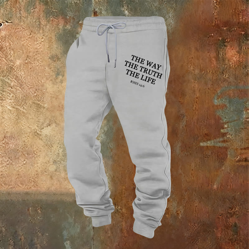 Christianartworkshop Glaube in Bewegung Johannes 14,6 Zitat Jogginghose: Lebe das Versprechen - Hellgrau - 2XL - image 12