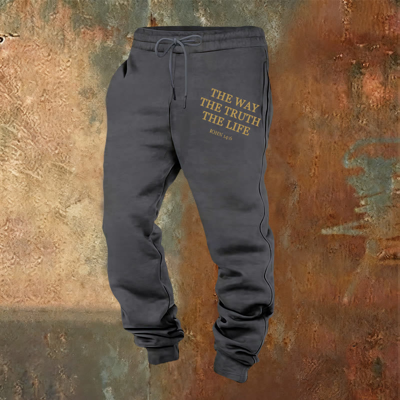 Christianartworkshop Glaube in Bewegung Johannes 14,6 Zitat Jogginghose: Lebe das Versprechen - Warmgrau - 2XL - image 16
