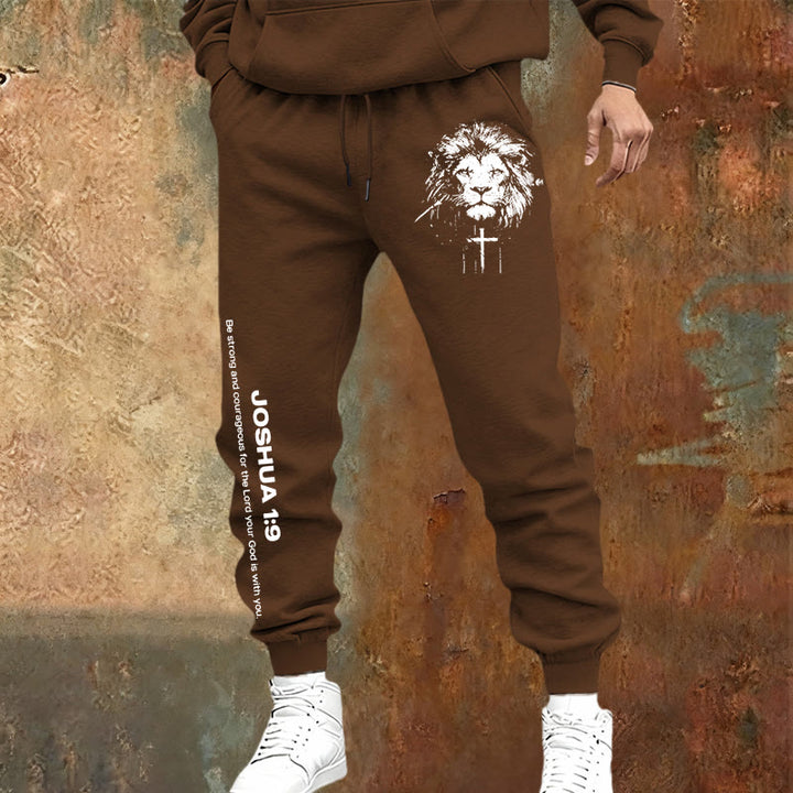 Christianartworkshop Lion of Judah Jogginghose: Josua 1:9 Vers in Kohle - image 17