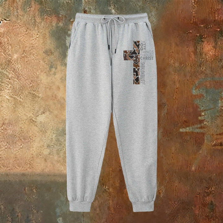 Christianartworkshop Jünger-Edition Philipper 4:13 Stärke Camo Kreuz Jogginghose - image 2