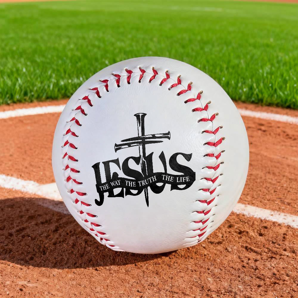 Christianartworkshop Scriptural Meaning Baseball: Jesus The Way Truth Life & Cross Design - image 3