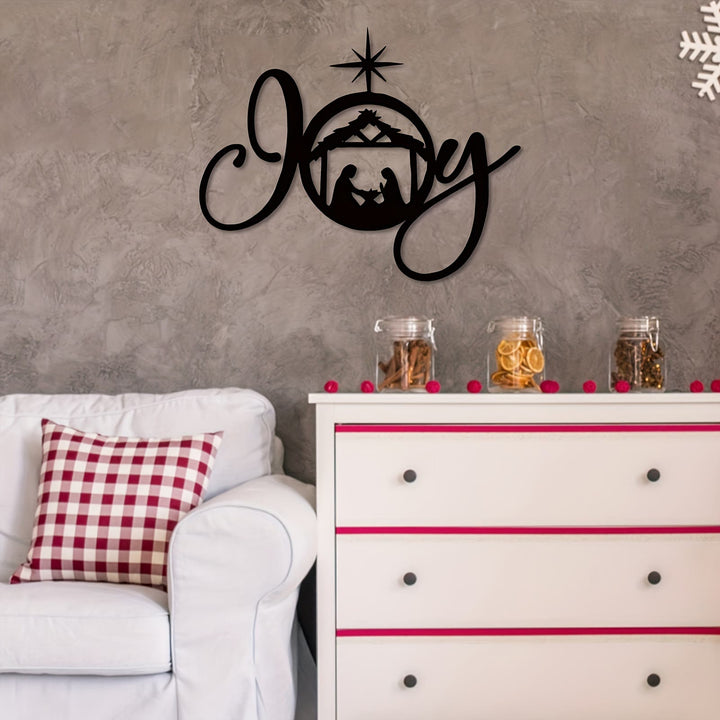 Christianartworkshop Weihnachtskrippe aus Metall als Wanddekoration: Freude und Hoffnung in seinem Licht - image 3