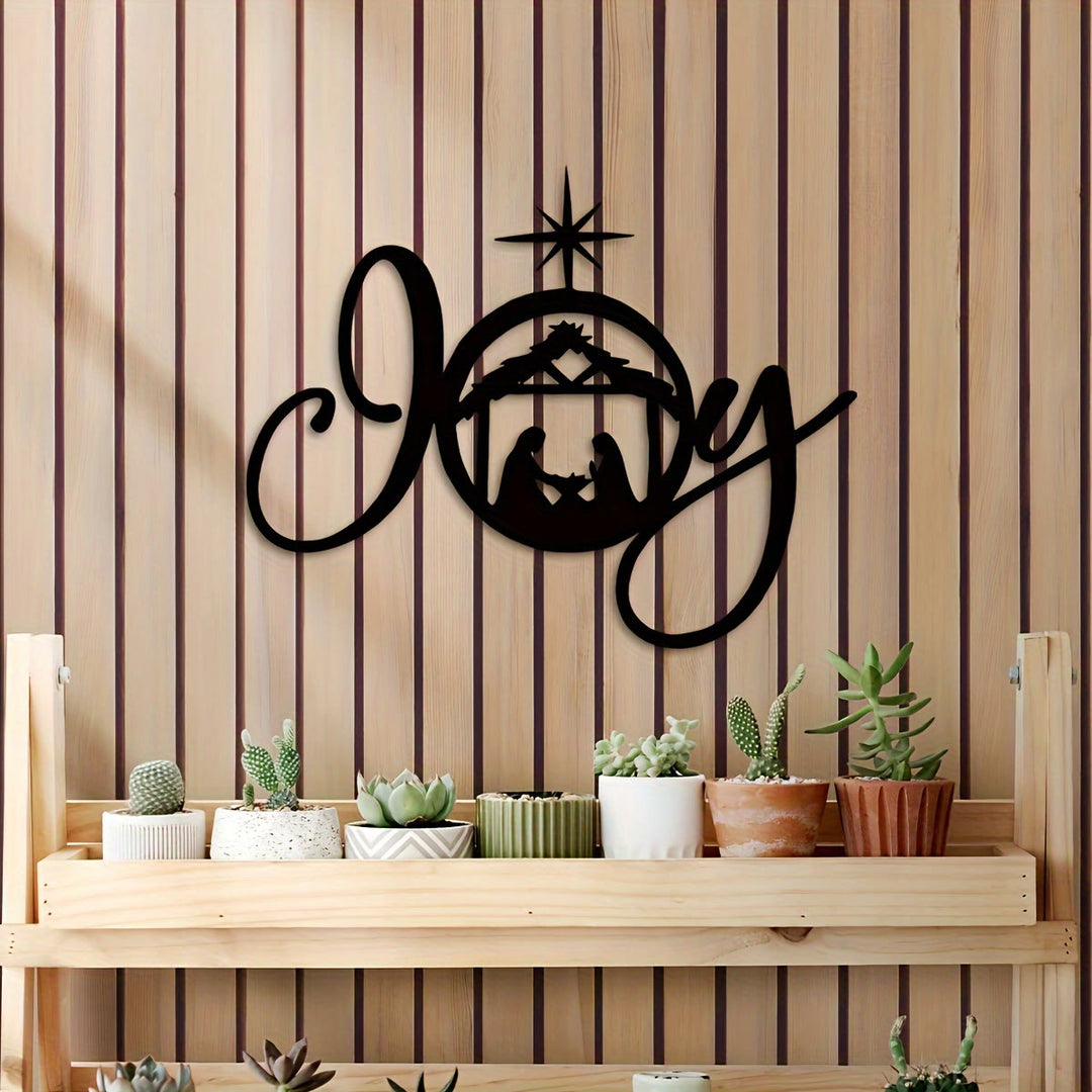 Christianartworkshop Weihnachtskrippe aus Metall als Wanddekoration: Freude und Hoffnung in seinem Licht - image 4