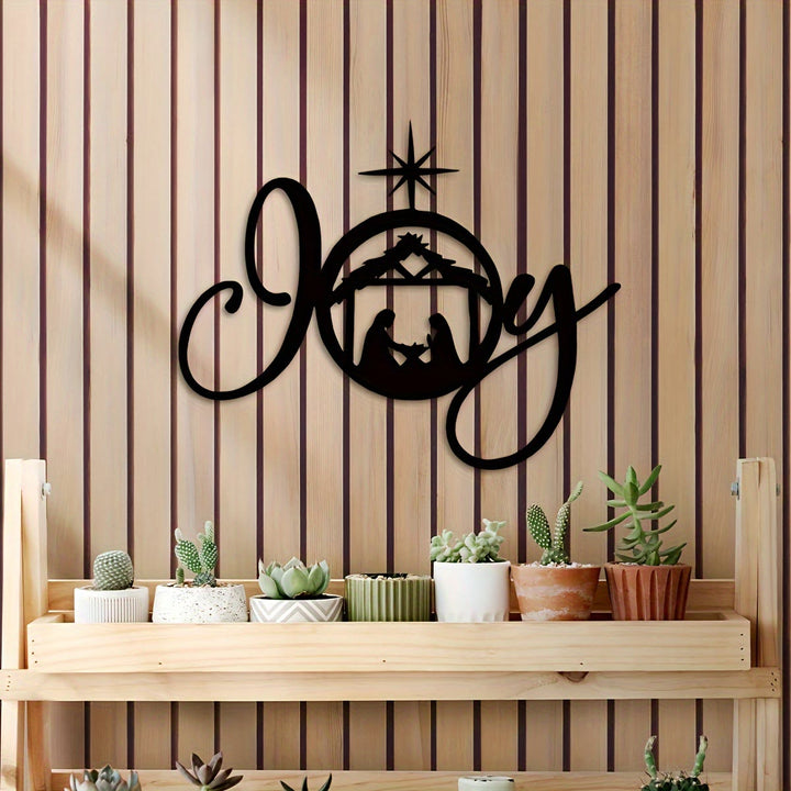 Christianartworkshop Weihnachtskrippe aus Metall als Wanddekoration: Freude und Hoffnung in seinem Licht - image 4