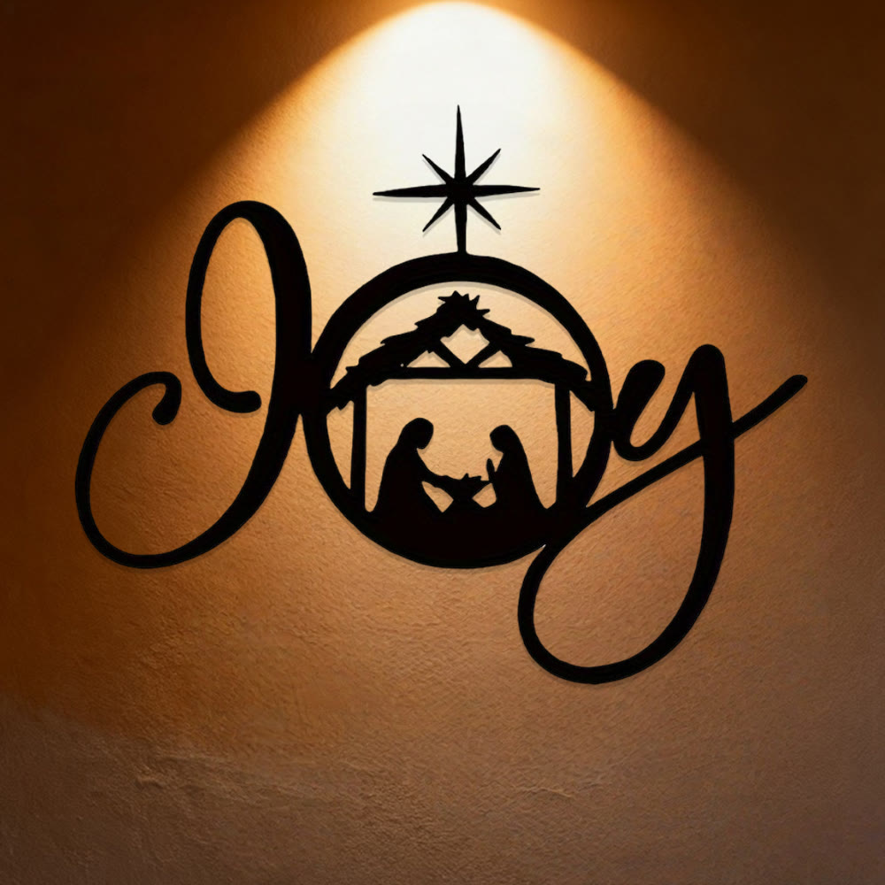 Christianartworkshop Weihnachtskrippe aus Metall als Wanddekoration: Freude und Hoffnung in seinem Licht - image 2