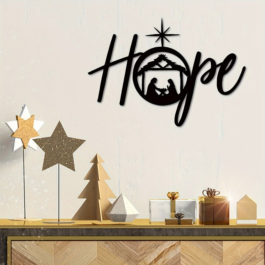 Christianartworkshop Weihnachtskrippe aus Metall als Wanddekoration: Freude und Hoffnung in seinem Licht - image 10