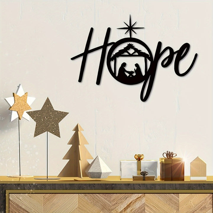 Christianartworkshop Weihnachtskrippe aus Metall als Wanddekoration: Freude und Hoffnung in seinem Licht - image 10
