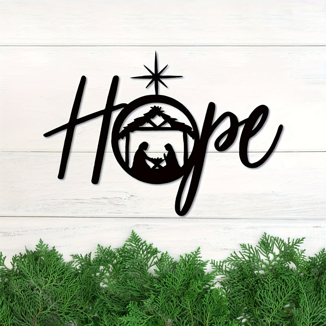 Christianartworkshop Weihnachtskrippe aus Metall als Wanddekoration: Freude und Hoffnung in seinem Licht - image 8