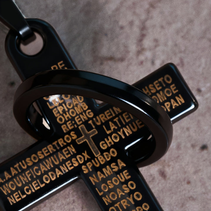 Christianartworkshop Halskette mit Anhänger in Form eines Vaterunsers und ineinandergreifendem Ringkreuz: Ausdrucksstarkes Design, tiefgründige Bedeutung - image 10