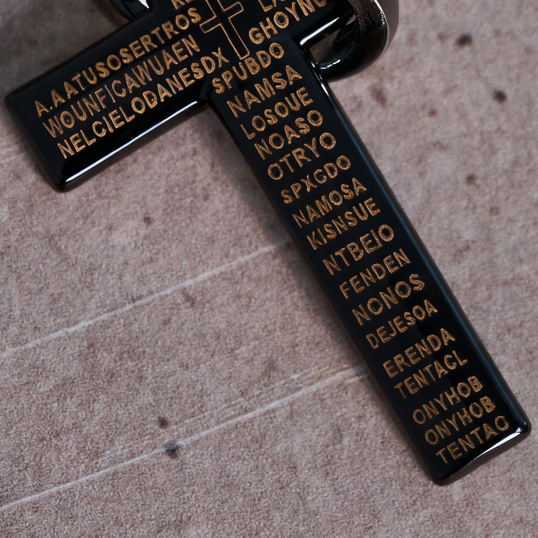 Christianartworkshop Halskette mit Anhänger in Form eines Vaterunsers und ineinandergreifendem Ringkreuz: Ausdrucksstarkes Design, tiefgründige Bedeutung - image 11