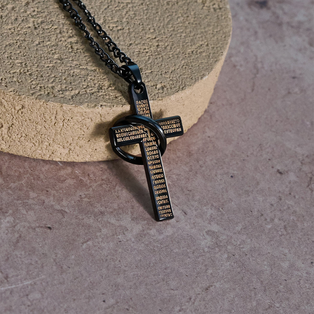 Christianartworkshop Halskette mit Anhänger in Form eines Vaterunsers und ineinandergreifendem Ringkreuz: Ausdrucksstarkes Design, tiefgründige Bedeutung - image 9