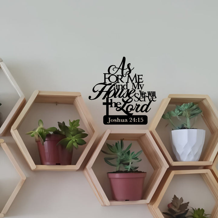 Christianartworkshop Josua 24,15 Bibelvers Metall-Wanddeko: Was mich und mein Haus betrifft - image 4
