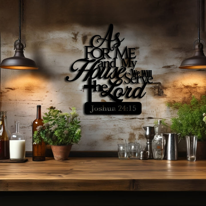 Christianartworkshop Josua 24,15 Bibelvers Metall-Wanddeko: Was mich und mein Haus betrifft - image 2