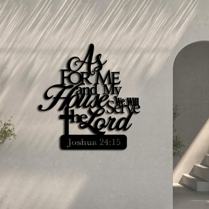 Christianartworkshop Josua 24,15 Bibelvers Metall-Wanddeko: Was mich und mein Haus betrifft - image 3