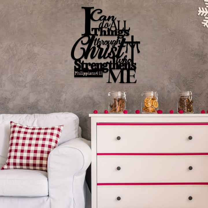Christianartworkshop Wanddeko aus Metall „Durch Christus, der mich stärkt“: Inspiriert von Philipper 4,13 - image 3