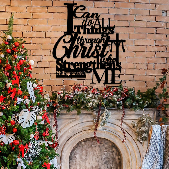 Christianartworkshop Wanddeko aus Metall „Durch Christus, der mich stärkt“: Inspiriert von Philipper 4,13 - image 2