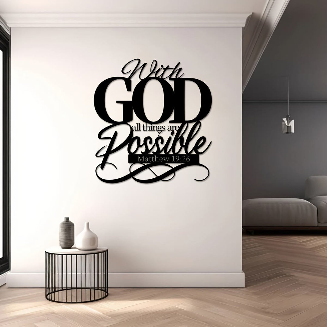 Christianartworkshop – Mit Gott ist alles möglich – Metall-Wanddeko für gläubige Haushalte - image 5