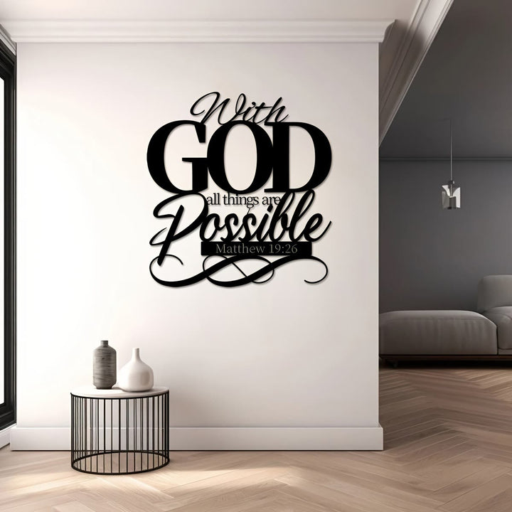 Christianartworkshop – Mit Gott ist alles möglich – Metall-Wanddeko für gläubige Haushalte - image 5