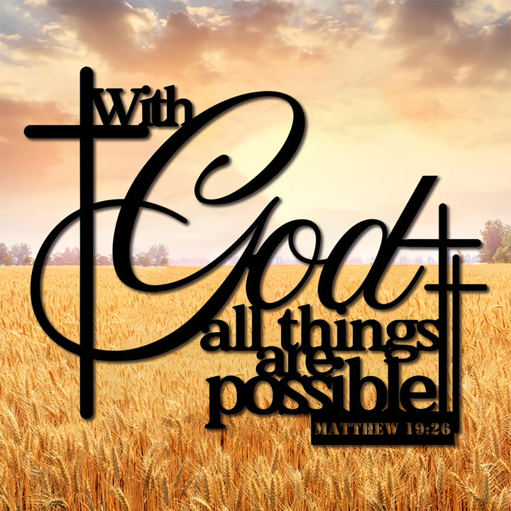 Christianartworkshop Matthäus 19,26 Kreuz-Design Metall-Wanddeko: Glaube, der stärkt - image 9