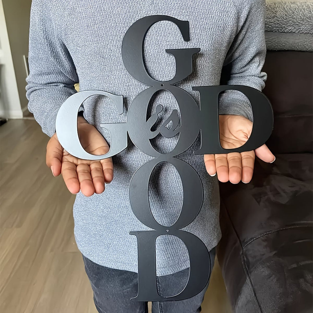 Christianartworkshop „Gott ist gut“ – Wanddeko aus Metall: Schlichtes, aber ausdrucksstarkes Glaubensschild - image 1