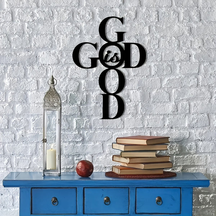 Christianartworkshop „Gott ist gut“ – Wanddeko aus Metall: Schlichtes, aber ausdrucksstarkes Glaubensschild - image 3