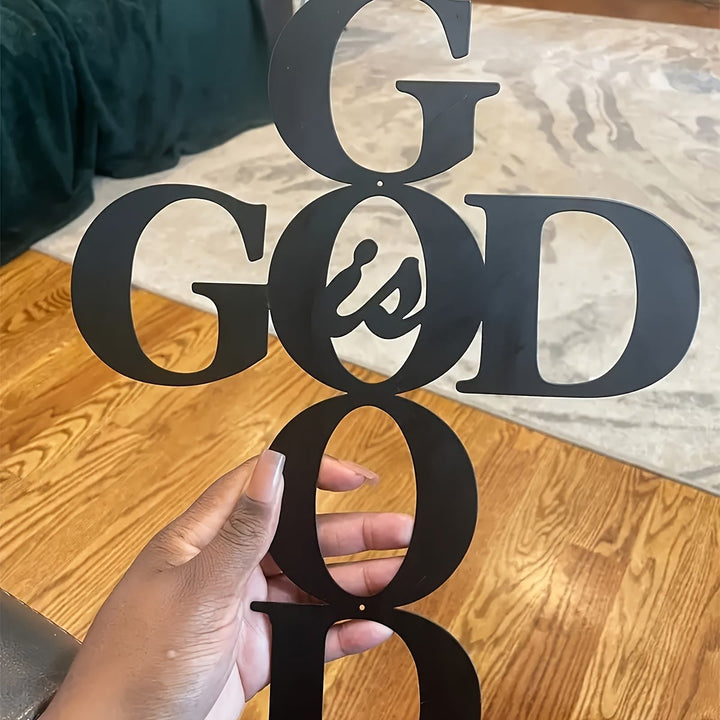 Christianartworkshop „Gott ist gut“ – Wanddeko aus Metall: Schlichtes, aber ausdrucksstarkes Glaubensschild - image 2