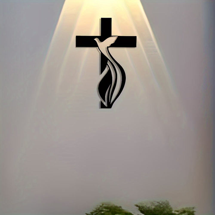 Christianartworkshop – Handgefertigte Wanddekoration aus Metall: Kreuz & Taube als Symbol des Heiligen Geistes - image 5