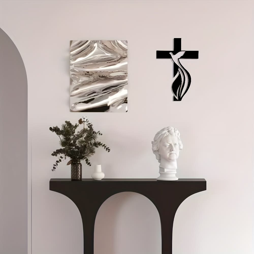 Christianartworkshop – Handgefertigte Wanddekoration aus Metall: Kreuz & Taube als Symbol des Heiligen Geistes - image 6