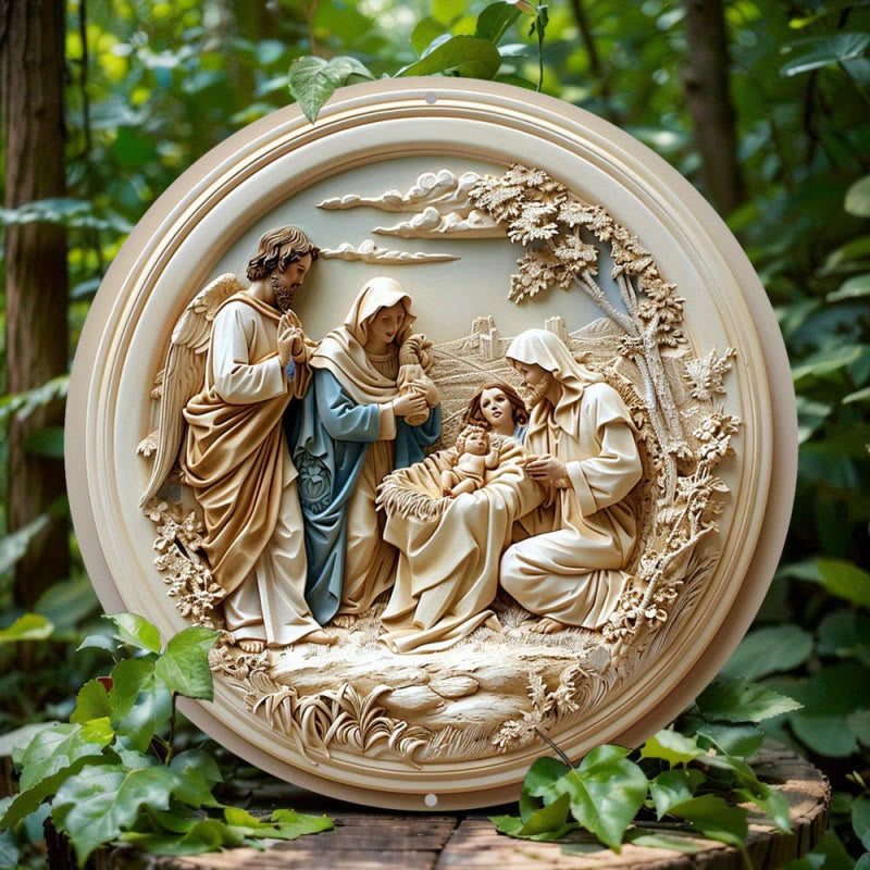 Christliche Kunstwerkstatt: Krippenszene, Heilige Familie, Hängende Ornamente: Weihnachts- und Alltagsglaubenssymbol - Weihnachtsszene-2 - image 1