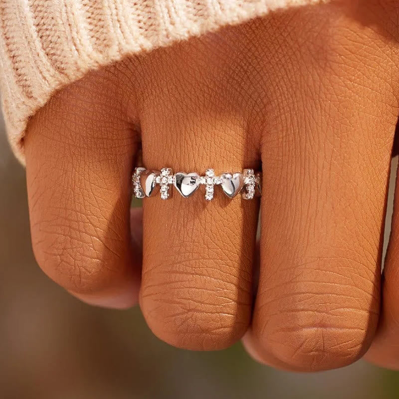 Christianartworkshop Herz- und Zirkon-Glaubensring: Minimalistische Eleganz mit spiritueller Bedeutung - US 10 - image 0