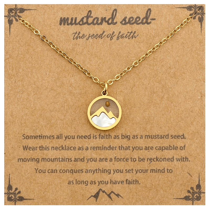Minimalistische Senfkorn-Bergkette von Christianartworkshop: Glaubensausdruck im Alltag - Goldener Kreis - image 0