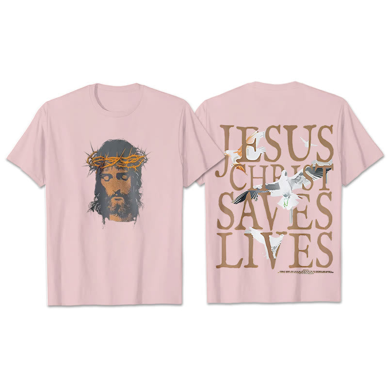 Christianartworkshop T-Shirt mit Jesusgesicht und Dornenkrone - Rosa - 2XL - image 15