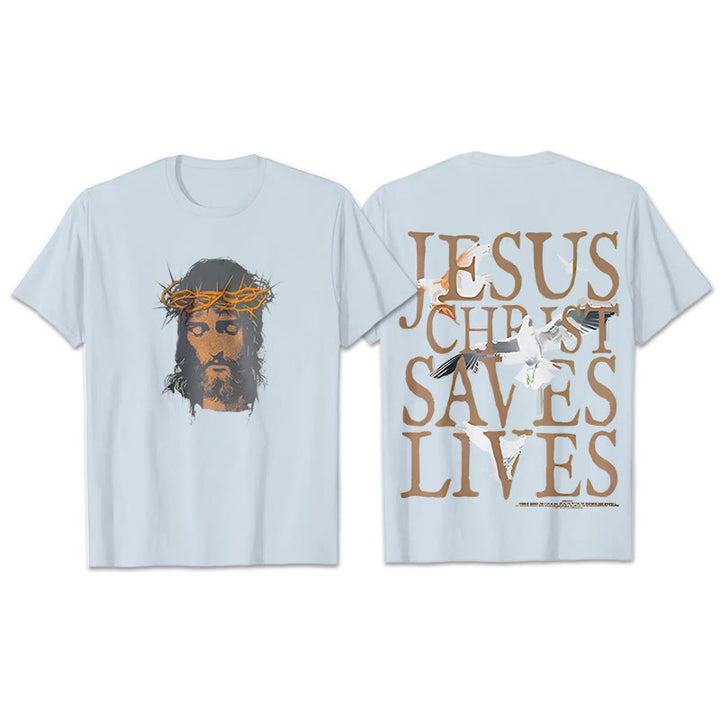Christianartworkshop T-Shirt mit Jesusgesicht und Dornenkrone - Blau - 2XL - image 12