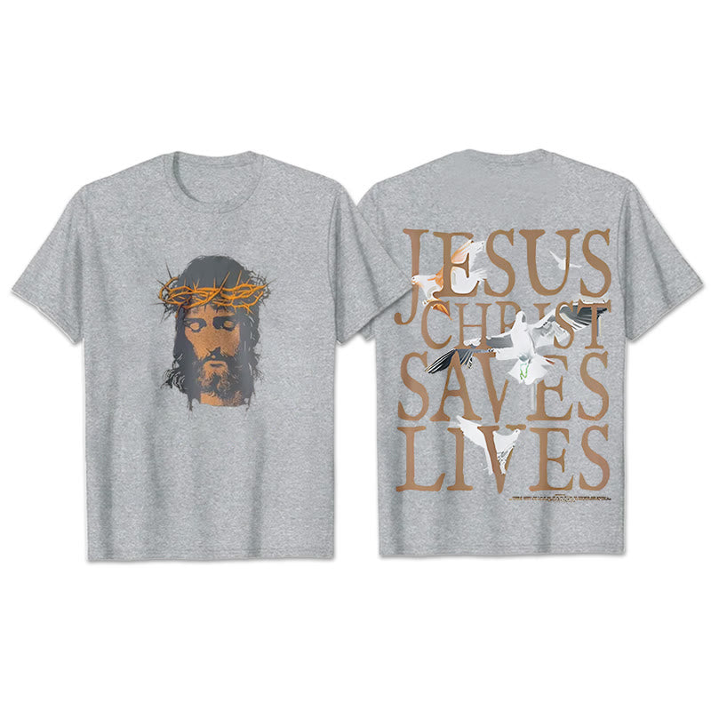 Christianartworkshop T-Shirt mit Jesusgesicht und Dornenkrone - Grau - 2XL - image 9