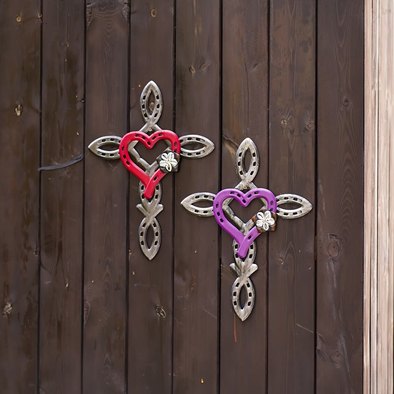 Christianartworkshop Hufeisenkreuz mit Herz als Wanddekoration: Liebe & Glaube für spirituelle Räume - image 8