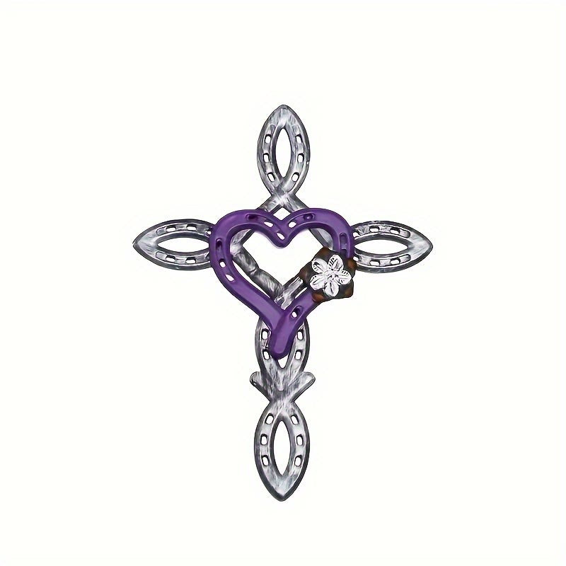 Christianartworkshop Hufeisenkreuz mit Herz als Wanddekoration: Liebe & Glaube für spirituelle Räume - image 1