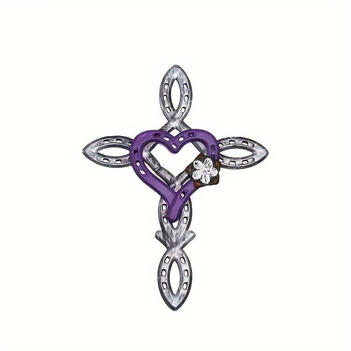 Christianartworkshop Hufeisenkreuz mit Herz als Wanddekoration: Liebe & Glaube für spirituelle Räume - image 1