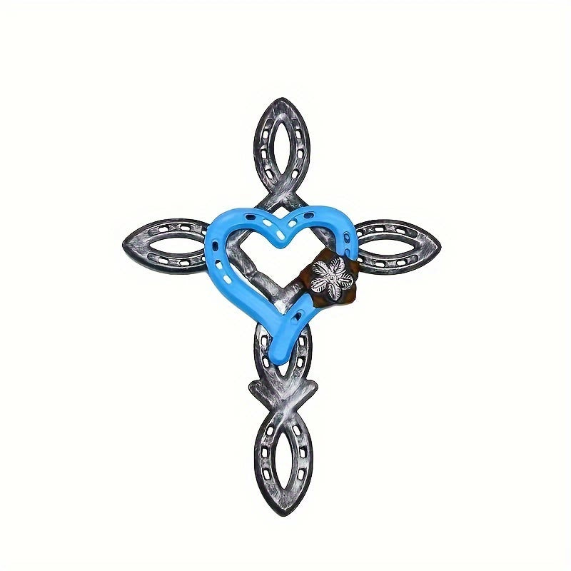 Christianartworkshop Hufeisenkreuz mit Herz als Wanddekoration: Liebe & Glaube für spirituelle Räume - image 5