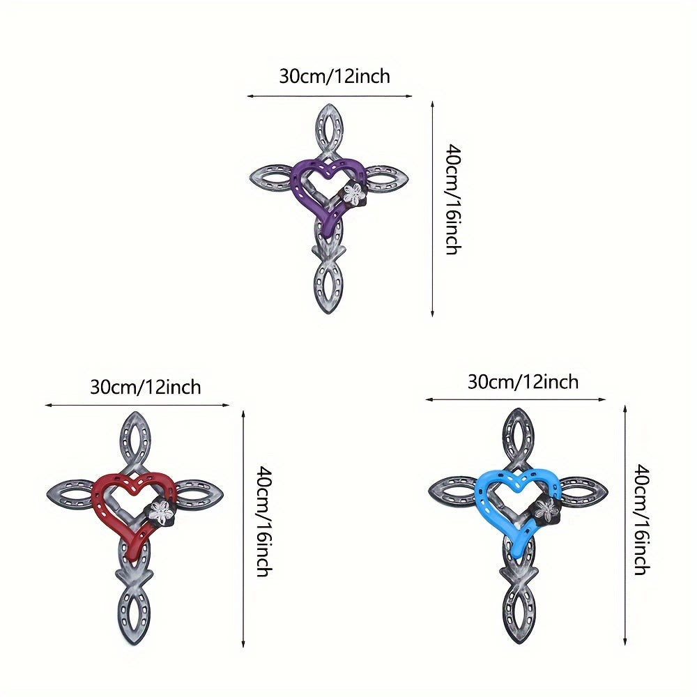 Christianartworkshop Hufeisenkreuz mit Herz als Wanddekoration: Liebe & Glaube für spirituelle Räume - image 9
