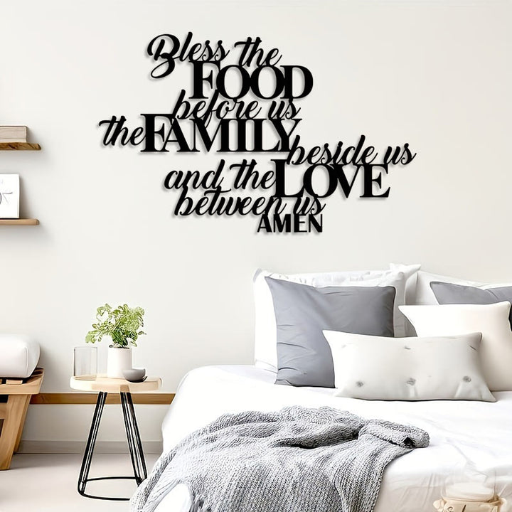 Christianartworkshop „Segne die Speise vor uns“ – Metall-Wanddeko: Perfekte Esszimmerdekoration - image 1