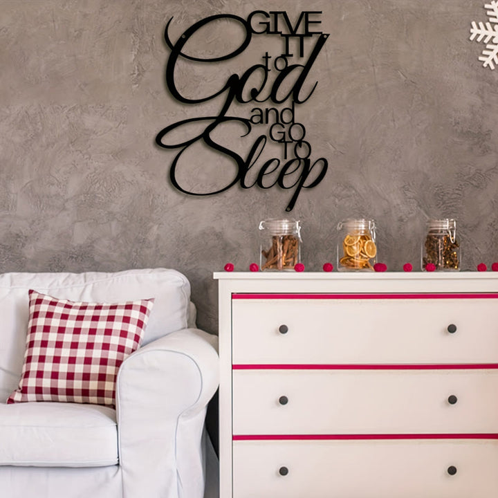 Christianartworkshop Gib es Gott und geh schlafen Metall-Wanddeko: Lass den Glauben Frieden bringen - image 3