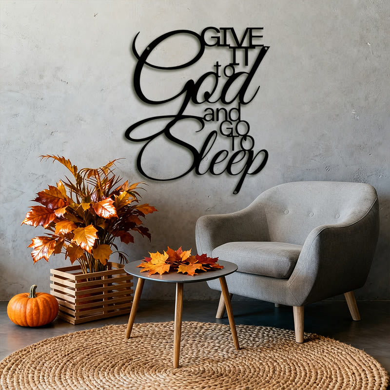 Christianartworkshop Gib es Gott und geh schlafen Metall-Wanddeko: Lass den Glauben Frieden bringen - image 4