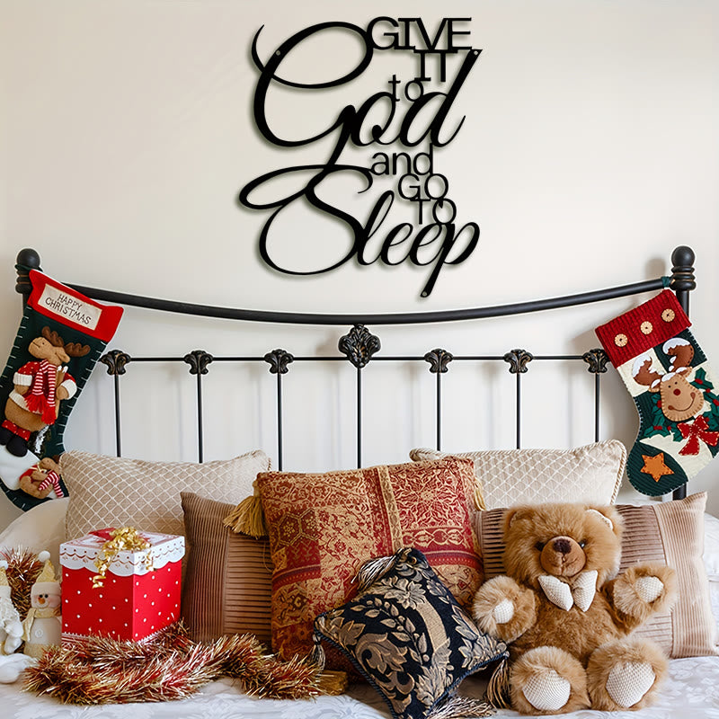 Christianartworkshop Gib es Gott und geh schlafen Metall-Wanddeko: Lass den Glauben Frieden bringen - image 5